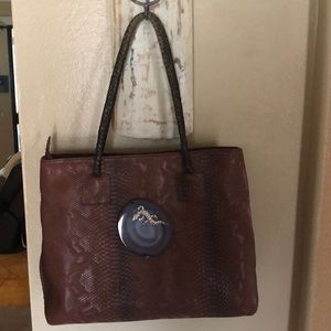 Leather bag with real stone and Savorski crystal